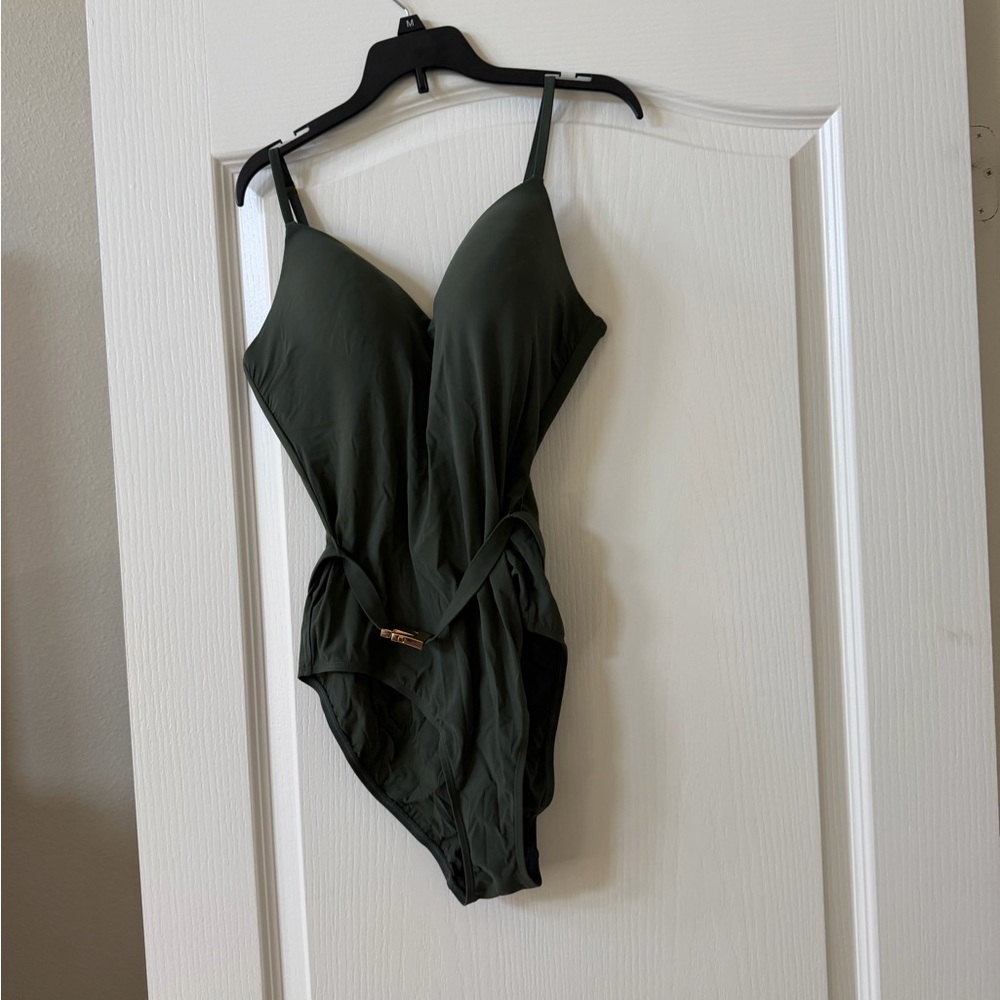 Tory Burch Olive Green One-Piece Swimsuit